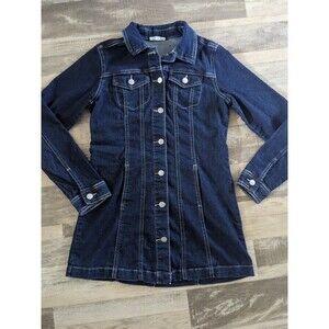 Dark Denim Classic Long 31" Jacket/Shaket Women's Size XS Lagenlook Slimming